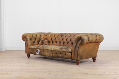 Lot 51 - A Victorian buttoned leather chesterfield sofa