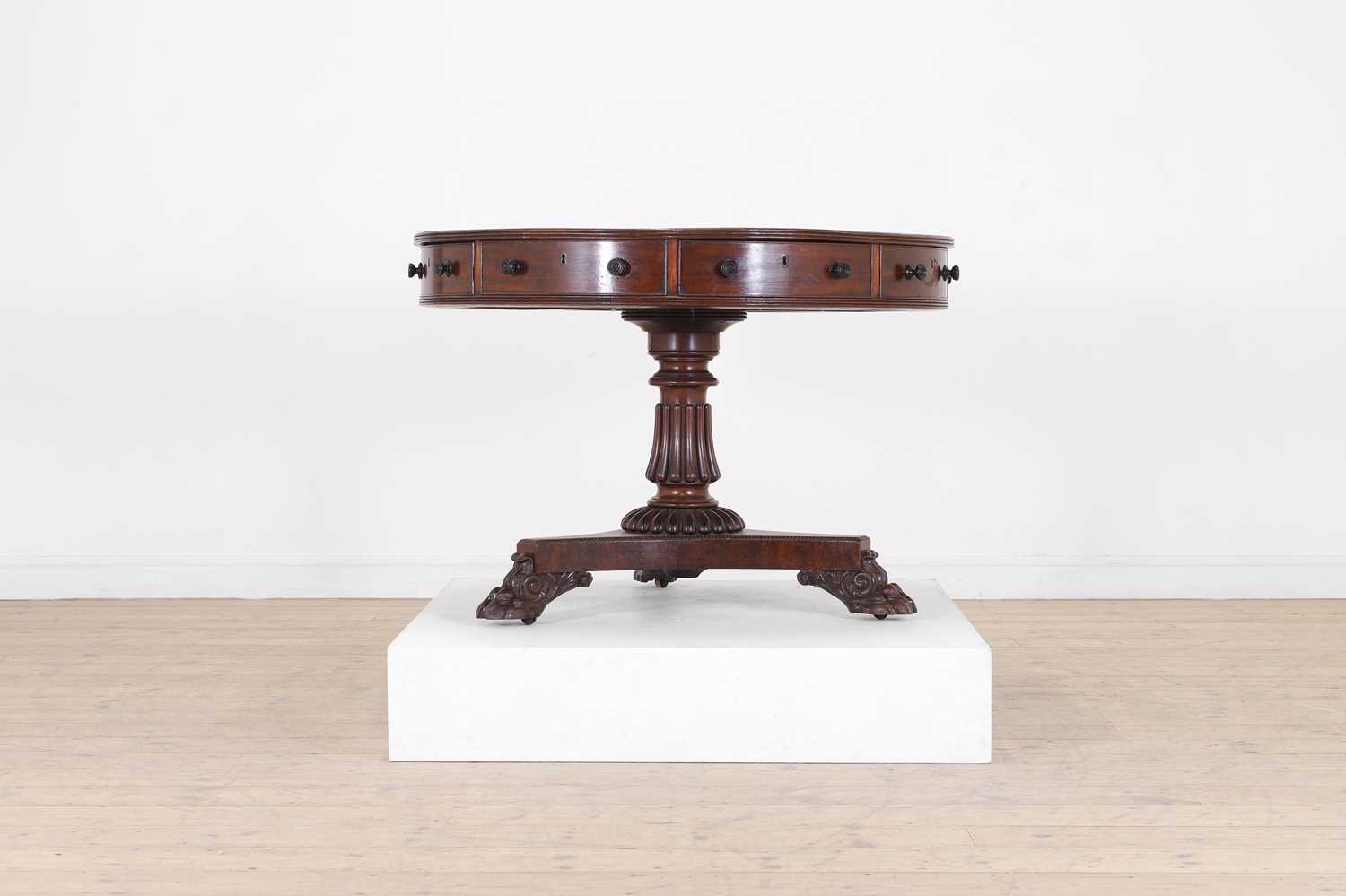 Lot 53 - A George IV mahogany drum table