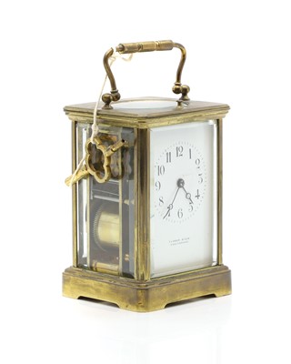 Lot 257 - A brass cased carriage clock