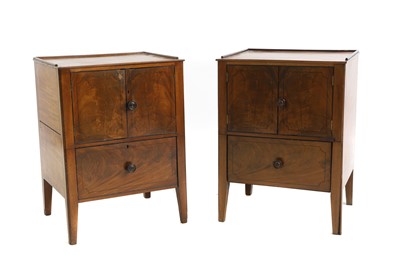 Lot 709 - A pair of George III mahogany bedside commodes