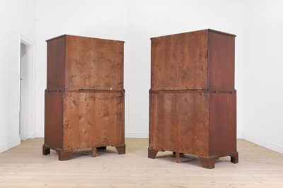 Lot 61 - A pair of George III mahogany chests on chests