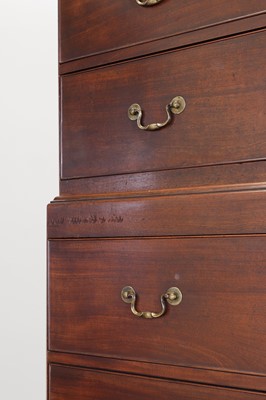 Lot 61 - A pair of George III mahogany chests on chests