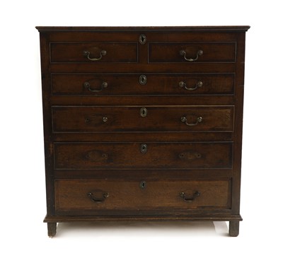 Lot 405 - A George III oak mule chest