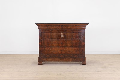 Lot 52 - A Louis Philippe figured walnut commode