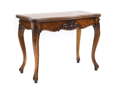 Lot 406 - A Continental walnut card table