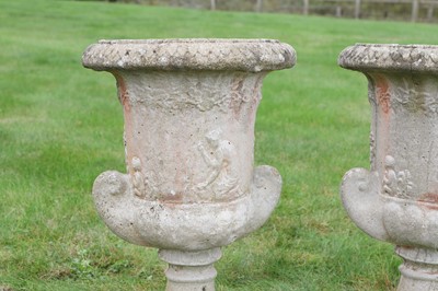 Lot 66 - A pair of terracotta garden urns