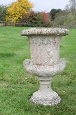 Lot 66 - A pair of terracotta garden urns