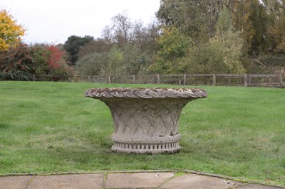 Lot 67 - A large reconstituted stone garden urn