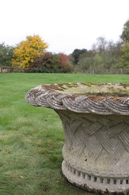 Lot 67 - A large reconstituted stone garden urn