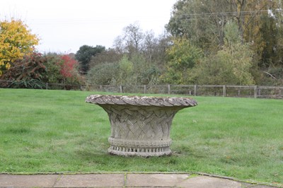 Lot 67 - A large reconstituted stone garden urn