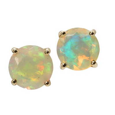 Lot 170 - A pair of opal stud earrings