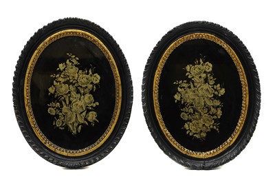 Lot 197 - A pair of reverse glass pictures