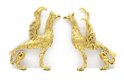 Lot 189 - A pair of giltwood griffins