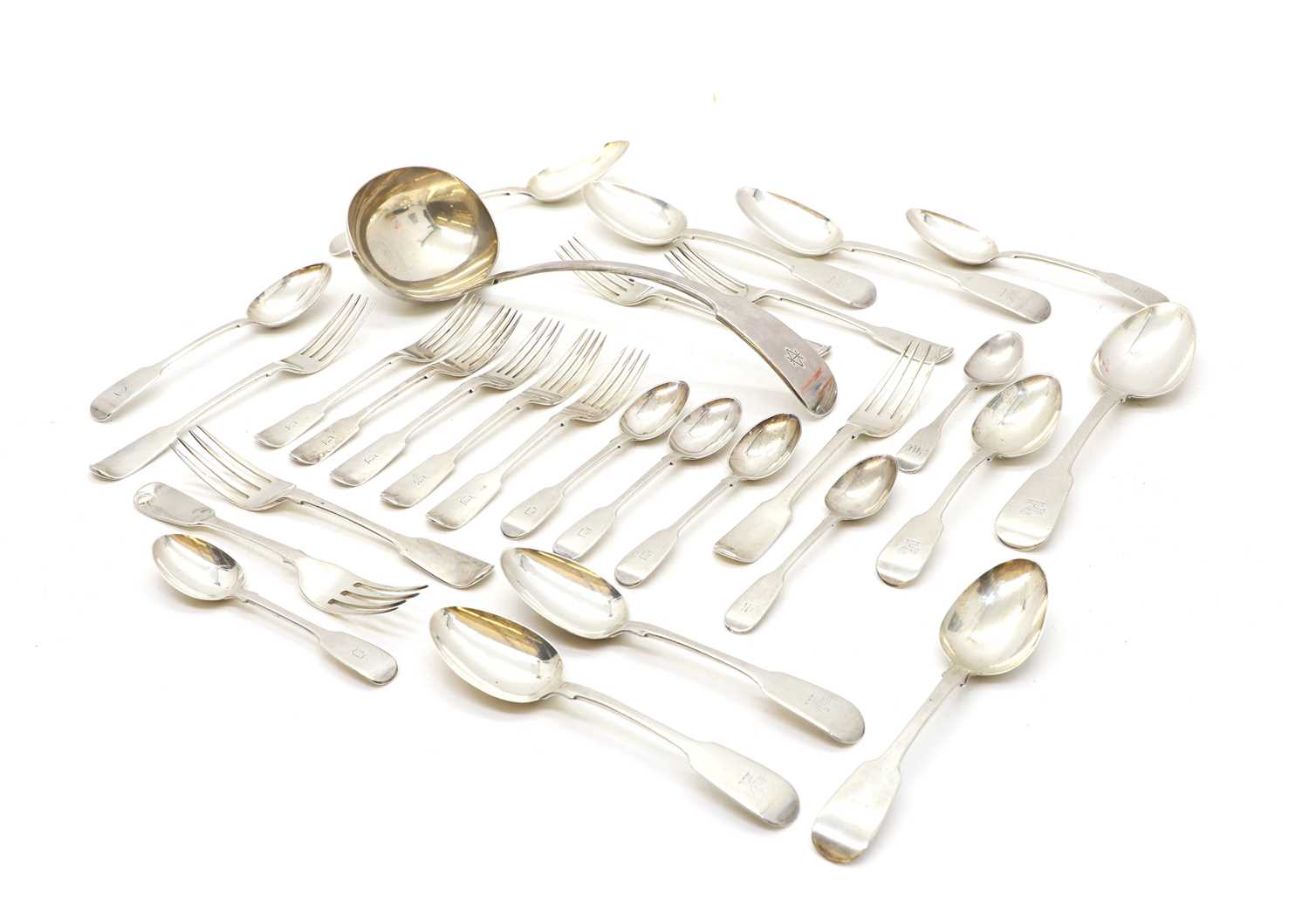 Lot 50 - A collection of Georgian and later silver flatware