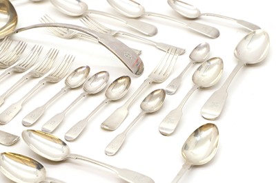 Lot 50 - A collection of Georgian and later silver flatware