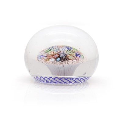 Lot 214 - A Baccarat close-packed millefiori mushroom glass paperweight