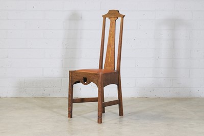 Lot 52 - An Arts and Crafts oak hall chair