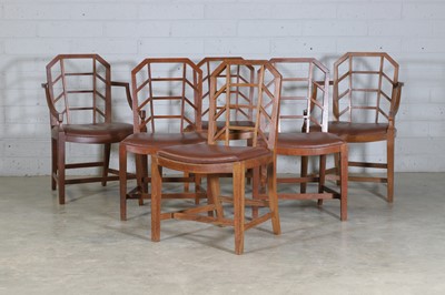 Lot 54 - A set of six Cotswold oak dining chairs