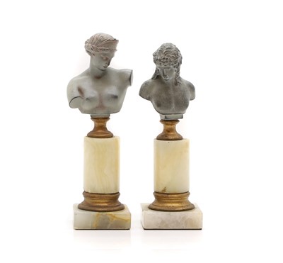 Lot 265A - A pair of Grand Tour style miniature bronze busts