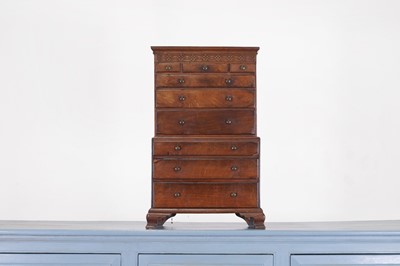 Lot 445 - A George III mahogany miniature chest on chest