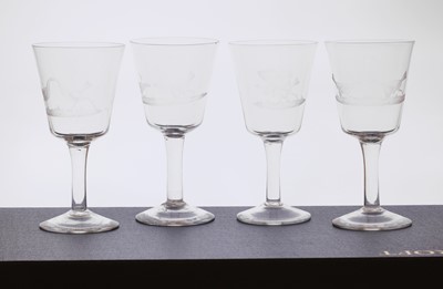 Lot 209A - A set of four glass goblets