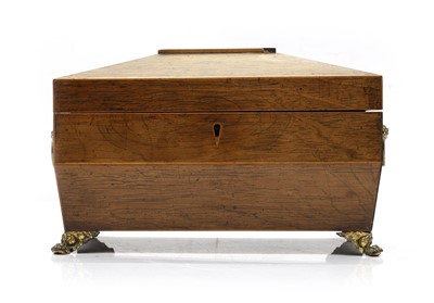 Lot 306 - An oak tea caddy