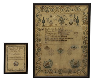 Lot 485 - Two needlework samplers