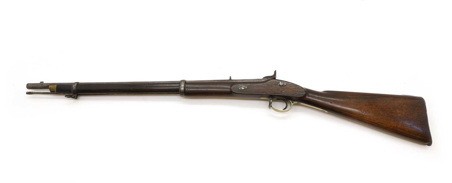 Lot 350 - An Indian army 14-bore two-band percussion musket