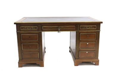 Lot 582 - A mahogany pedestal desk