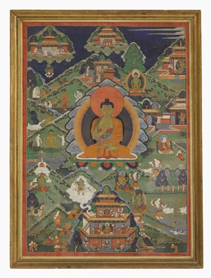 Lot 374 - A Tibetan thangka