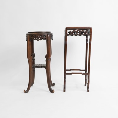 Lot 439 - A Chinese hardwood vase stand