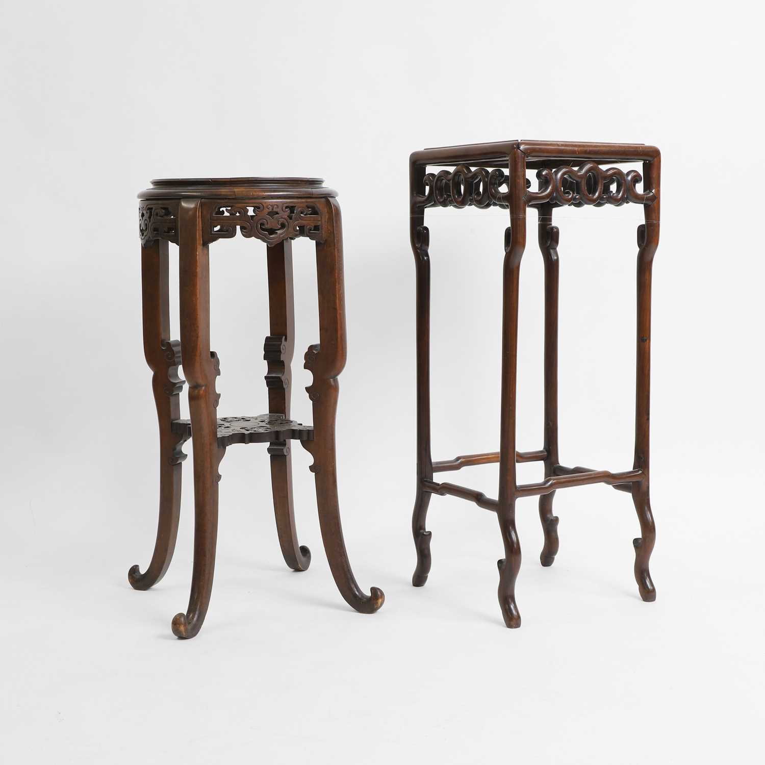 Lot 439 - A Chinese hardwood vase stand