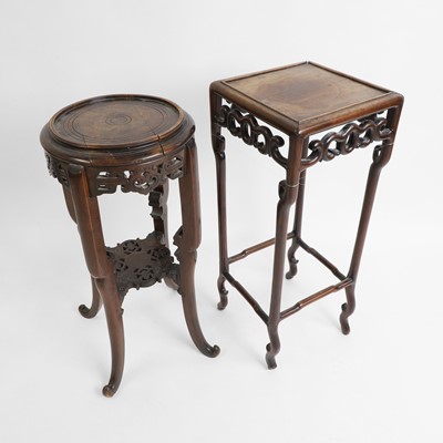 Lot 439 - A Chinese hardwood vase stand