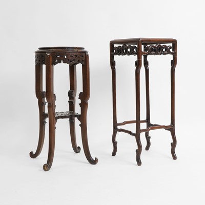 Lot 439 - A Chinese hardwood vase stand