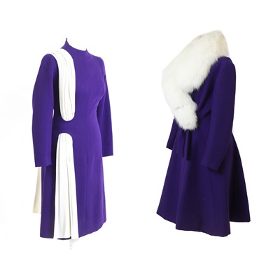 Lot 1528 - A Norman Hartnell dress and a handmade coat