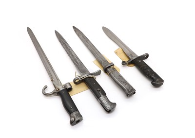 Lot 384 - Four Continental bayonets