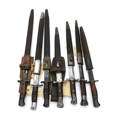 Lot 400 - Four Lee-Metford British and Australian bayonets and scabbards