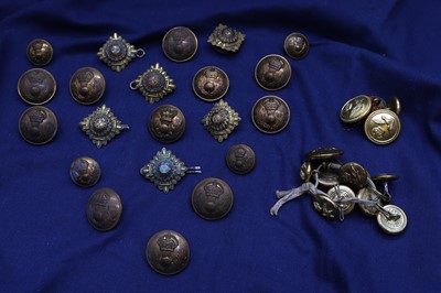 Lot A collection of gilt-brass tunic buttons
