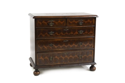 Lot 629 - A William & Mary-style oyster veneer chest of drawers