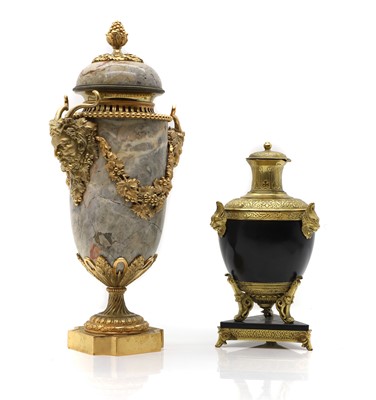 Lot 487 - A grey marble and gilt-metal cassolette