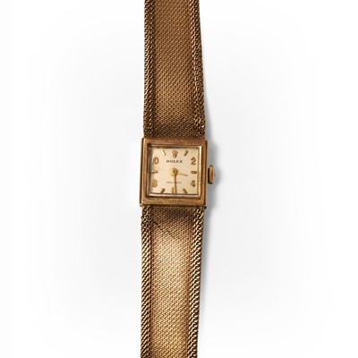 Lot 1498 - A ladies' 9ct gold Rolex mechanical bracelet watch, c.1960