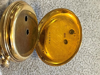 Lot 1448 - A Swiss key wound hunter style fob watch