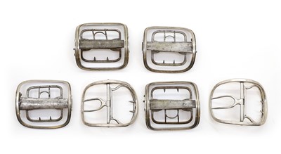 Lot 82 - Three pairs of George III silver shoe buckles