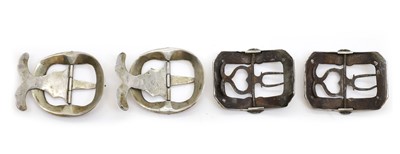 Lot 71 - Two pairs of silver shoe buckles