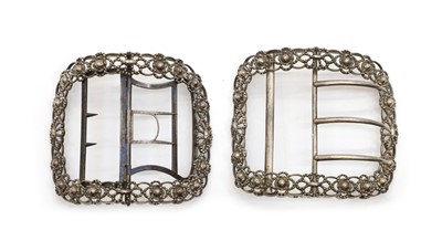 Lot 73 - A large pair silver shoe buckles