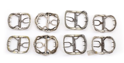 Lot 72 - Four pairs of George III silver shoe buckles