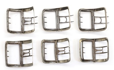 Lot 72 - Four pairs of George III silver shoe buckles