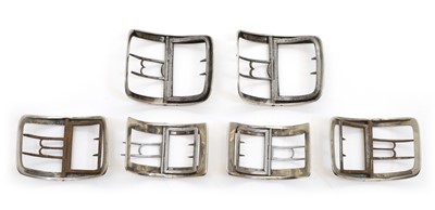 Lot 72 - Four pairs of George III silver shoe buckles