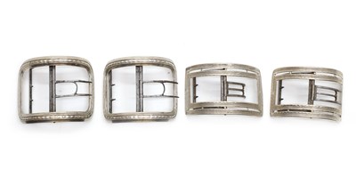 Lot 72 - Four pairs of George III silver shoe buckles