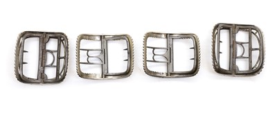 Lot 72 - Four pairs of George III silver shoe buckles